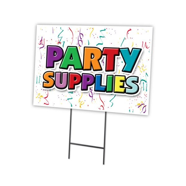 Party Supplies Yard Sign & Stake outdoor plastic coroplast window, C-1824 Party Supplies